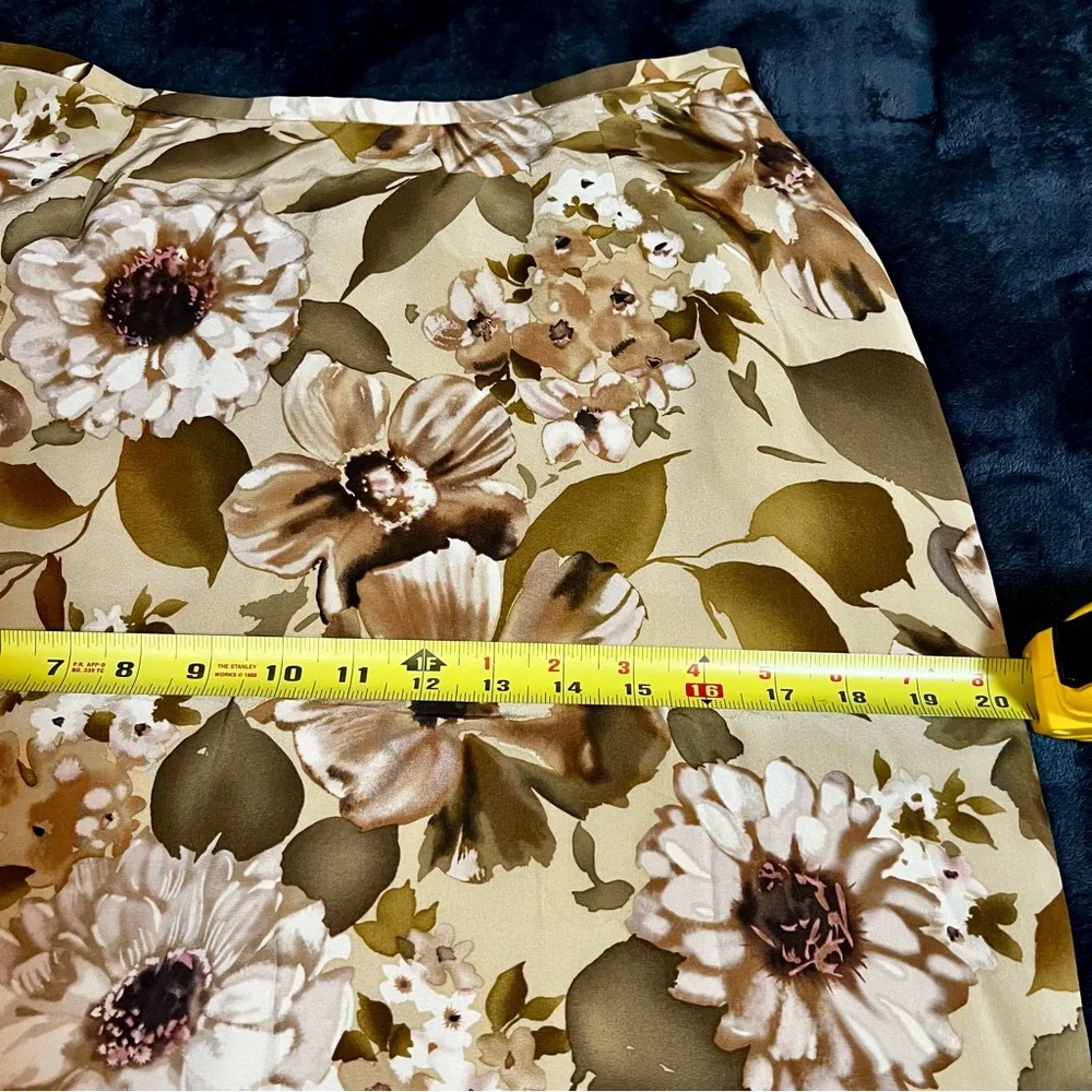 Vintage Liz‎ Claiborne Collection Silk Floral Boho Cottagecore Midi Skirt 6